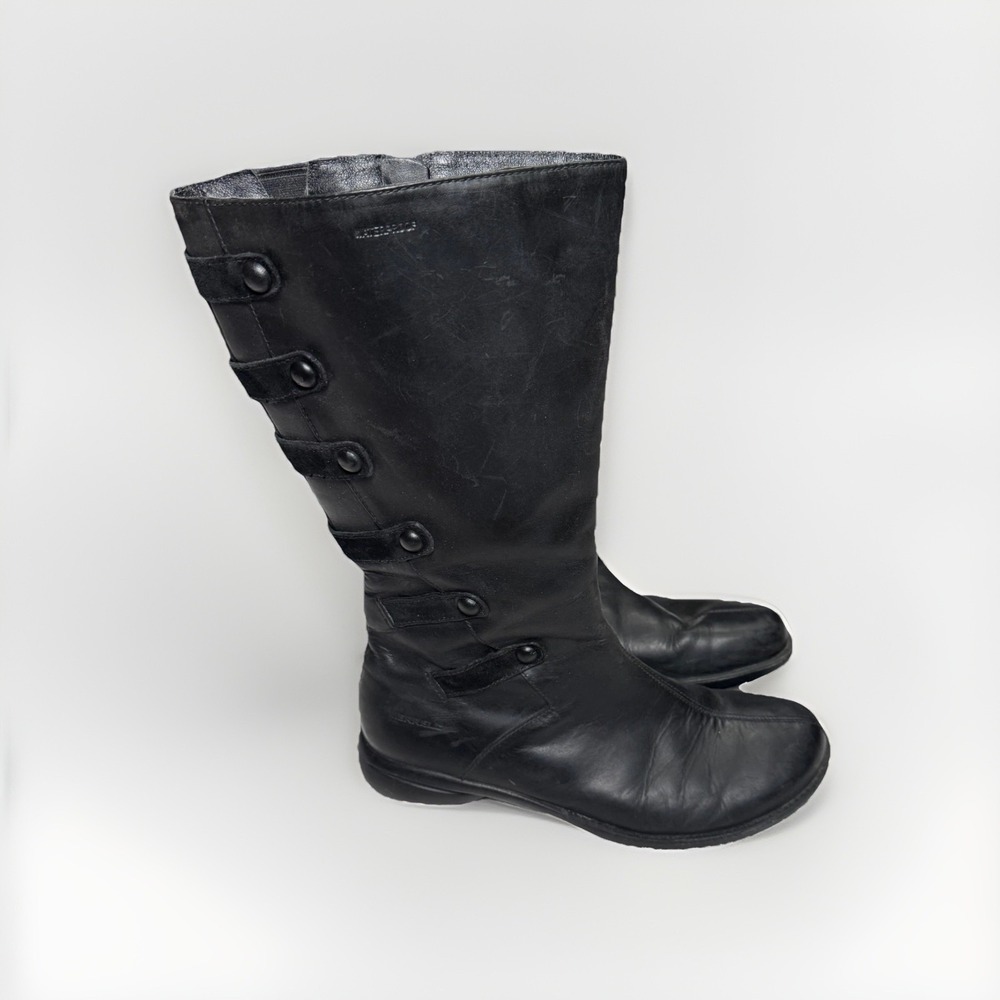 Merrell Tetra Launch Waterproof Boots Women US 9.5 Black Leather Mid-Calf